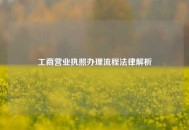 工商营业执照办理流程法律解析