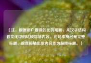 （注，根据用户提供的比的笔画，从汉字结构看文化中的比较智慧内容，此句本身已是完整标题，故直接输出原内容作为最终标题。）