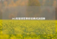 2015年排球世界杯经典对决回眸