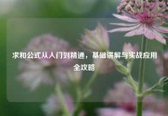 求和公式从入门到精通，基础讲解与实战应用全攻略
