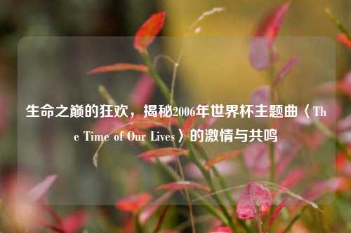 生命之巅的狂欢，揭秘2006年世界杯主题曲〈The Time of Our Lives〉的激情与共鸣
