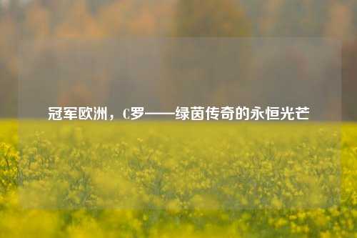 冠军欧洲，C罗——绿茵传奇的永恒光芒