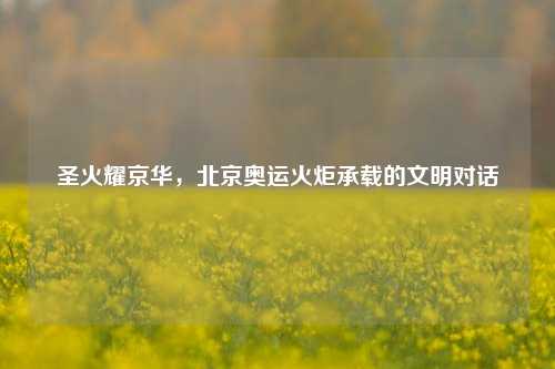 圣火耀京华，北京奥运火炬承载的文明对话