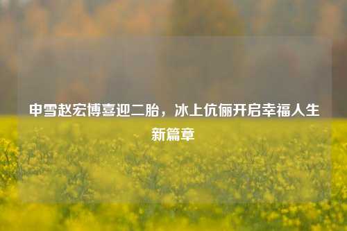 申雪赵宏博喜迎二胎，冰上伉俪开启幸福人生新篇章