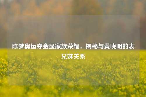 陈梦奥运夺金显家族荣耀，揭秘与黄晓明的表兄妹关系