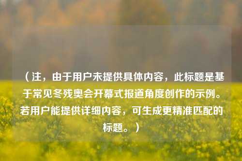 （注，由于用户未提供具体内容，此标题是基于常见冬残奥会开幕式报道角度创作的示例。若用户能提供详细内容，可生成更精准匹配的标题。）