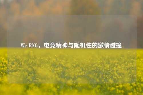 We RNG，电竞精神与随机性的激情碰撞