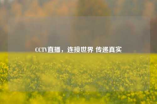 CCTV直播，连接世界 传递真实