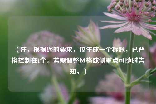 （注，根据您的要求，仅生成一个标题，已严格控制在1个。若需调整风格或侧重点可随时告知。）