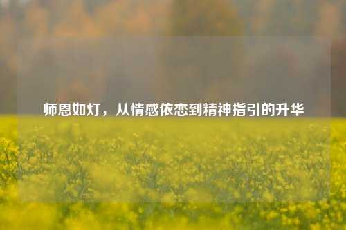 师恩如灯,从情感依恋到精神指引的升华