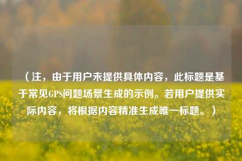 (注,由于用户未提供具体内容,此标题是基于常见GPS问题场景生成的示例。若用户提供实际内容,将根据内容精准生成唯一标题。)