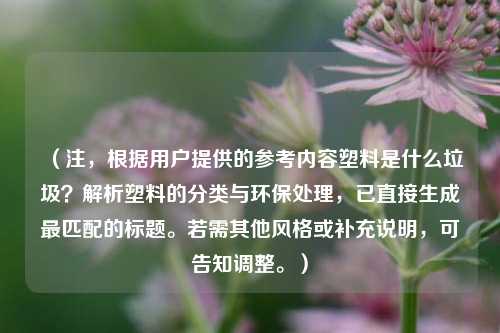 （注，根据用户提供的参考内容塑料是什么垃圾？解析塑料的分类与环保处理，已直接生成最匹配的标题。若需其他风格或补充说明，可告知调整。）