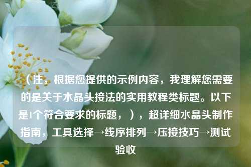 （注，根据您提供的示例内容，我理解您需要的是关于水晶头接法的实用教程类标题。以下是1个符合要求的标题，），超详细水晶头制作指南，工具选择→线序排列→压接技巧→测试验收