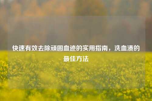 快速有效去除顽固血迹的实用指南，洗血渍的最佳方法