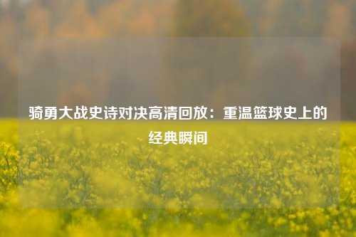 骑勇大战史诗对决高清回放：重温篮球史上的经典瞬间