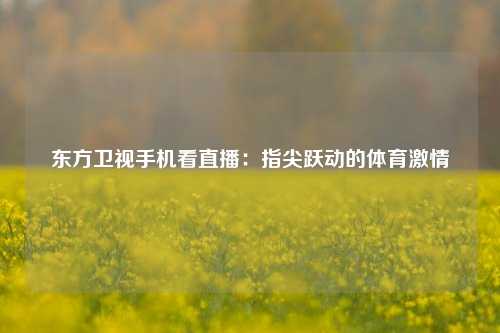 东方卫视手机看直播：指尖跃动的体育激情