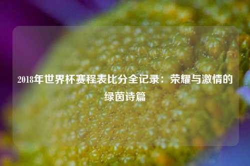2018年世界杯赛程表比分全记录：荣耀与激情的绿茵诗篇