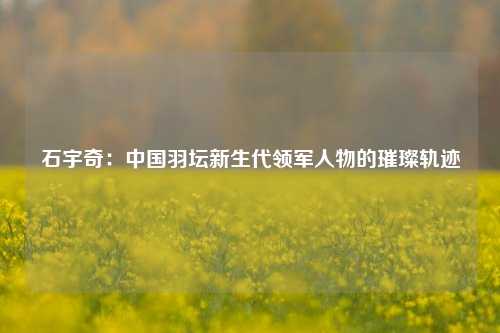 石宇奇：中国羽坛新生代领军人物的璀璨轨迹