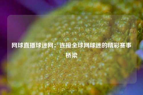 网球直播球迷网:连接全球网球迷的精彩赛事桥梁